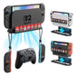 PlayVital Metal Wall Mount Stand with 7 Game Card Slots & 2 Foldable Controller Holders for Nintendo Switch 2, Switch & Switch OLED - Black PlayVital