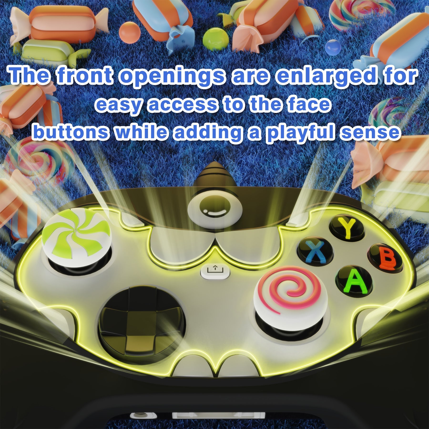 PlayVital MonoEye Monster Cute Silicone Cover for Xbox Series X/S Controller, Includes Joystick Caps and Stickers for Xbox Core Controller Grip Case - Black PlayVital