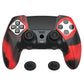 PlayVital Ninja Edition Anti-Slip Half-Covered Silicone Cover Skin with Thumb Grip Caps for PS5 Edge Controller - Red & Black PlayVital