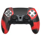 PlayVital Ninja Edition Anti-Slip Half-Covered Silicone Cover Skin with Thumb Grip Caps for PS5 Edge Controller - Red & Black PlayVital