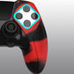 PlayVital Ninja Edition Anti-Slip Half-Covered Silicone Cover Skin with Thumb Grip Caps for PS5 Edge Controller - Red & Black PlayVital