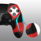PlayVital Ninja Edition Anti-Slip Half-Covered Silicone Cover Skin with Thumb Grip Caps for PS5 Edge Controller - Red & Black PlayVital
