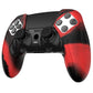 PlayVital Ninja Edition Anti-Slip Half-Covered Silicone Cover Skin with Thumb Grip Caps for PS5 Edge Controller - Red & Black PlayVital