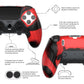 PlayVital Ninja Edition Anti-Slip Half-Covered Silicone Cover Skin with Thumb Grip Caps for PS5 Edge Controller - Red & Black PlayVital