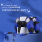 PlayVital Ninja Edition Anti-Slip Silicone Cover Skin with Thumb Grips for PS5 Wireless Controller, Compatible with Charging Station - Blue & Black- MQRPFP008 PlayVital