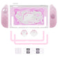 PlayVital Ocean Whisper Series Protective Case for Nintendo Switch 2, Shockproof Dockable Hard Shell Case  + Silicone Grips for Switch 2 with Thumb Grips & Sticker - Peach Pink PlayVital