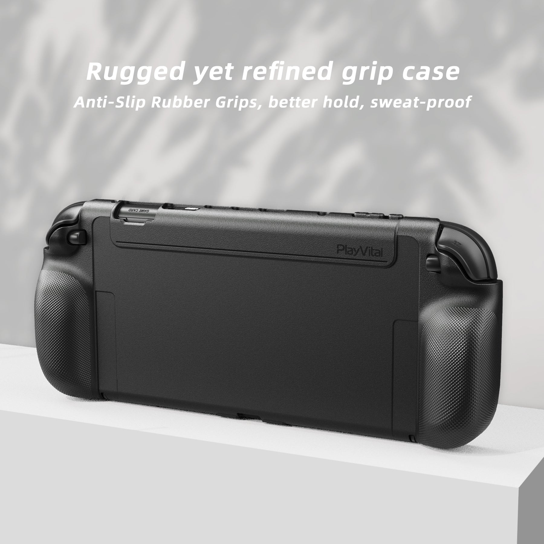PlayVital PURE Ergonomic TPU Protective Cover with Thumb Grips for Nintendo Switch 2 - Black PlayVital