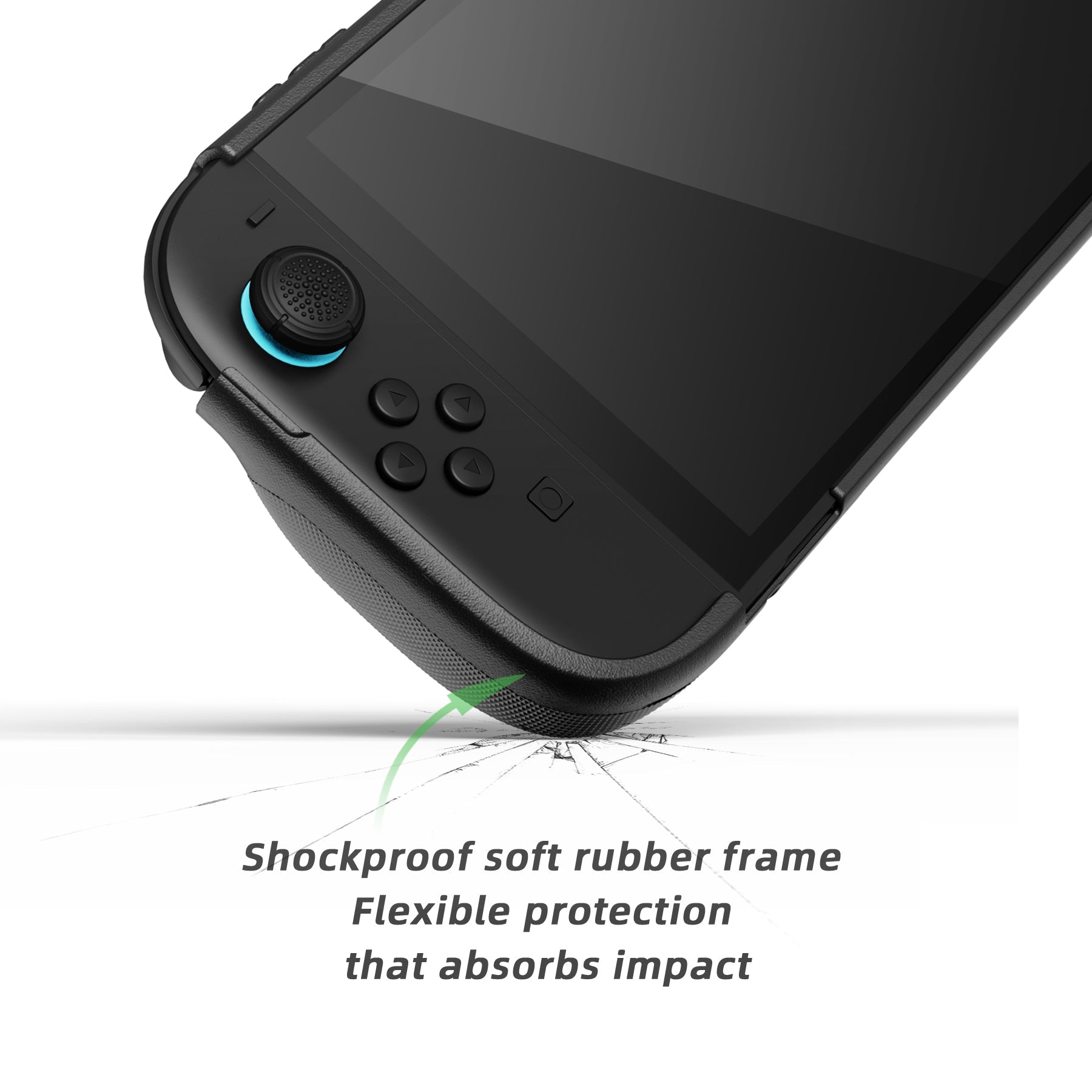 PlayVital PURE Ergonomic TPU Protective Cover with Thumb Grips for Nintendo Switch 2 - Black PlayVital