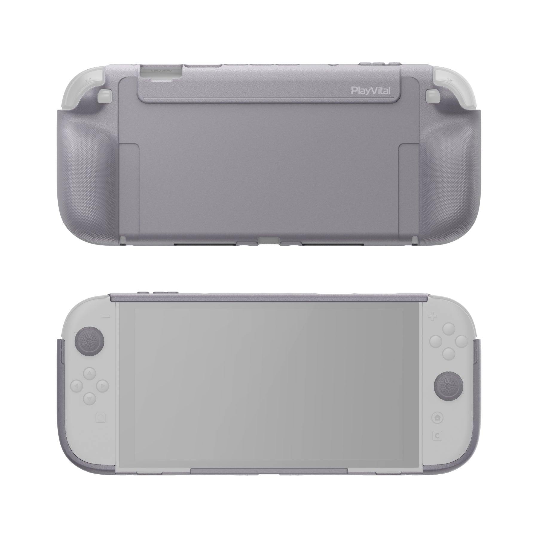 PlayVital PURE Ergonomic TPU Protective Cover with Thumb Grips for Nintendo Switch 2 - New Hope Gray PlayVital