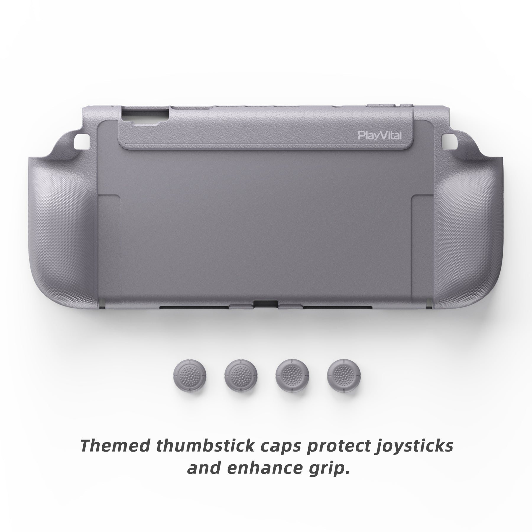 PlayVital PURE Ergonomic TPU Protective Cover with Thumb Grips for Nintendo Switch 2 - New Hope Gray PlayVital