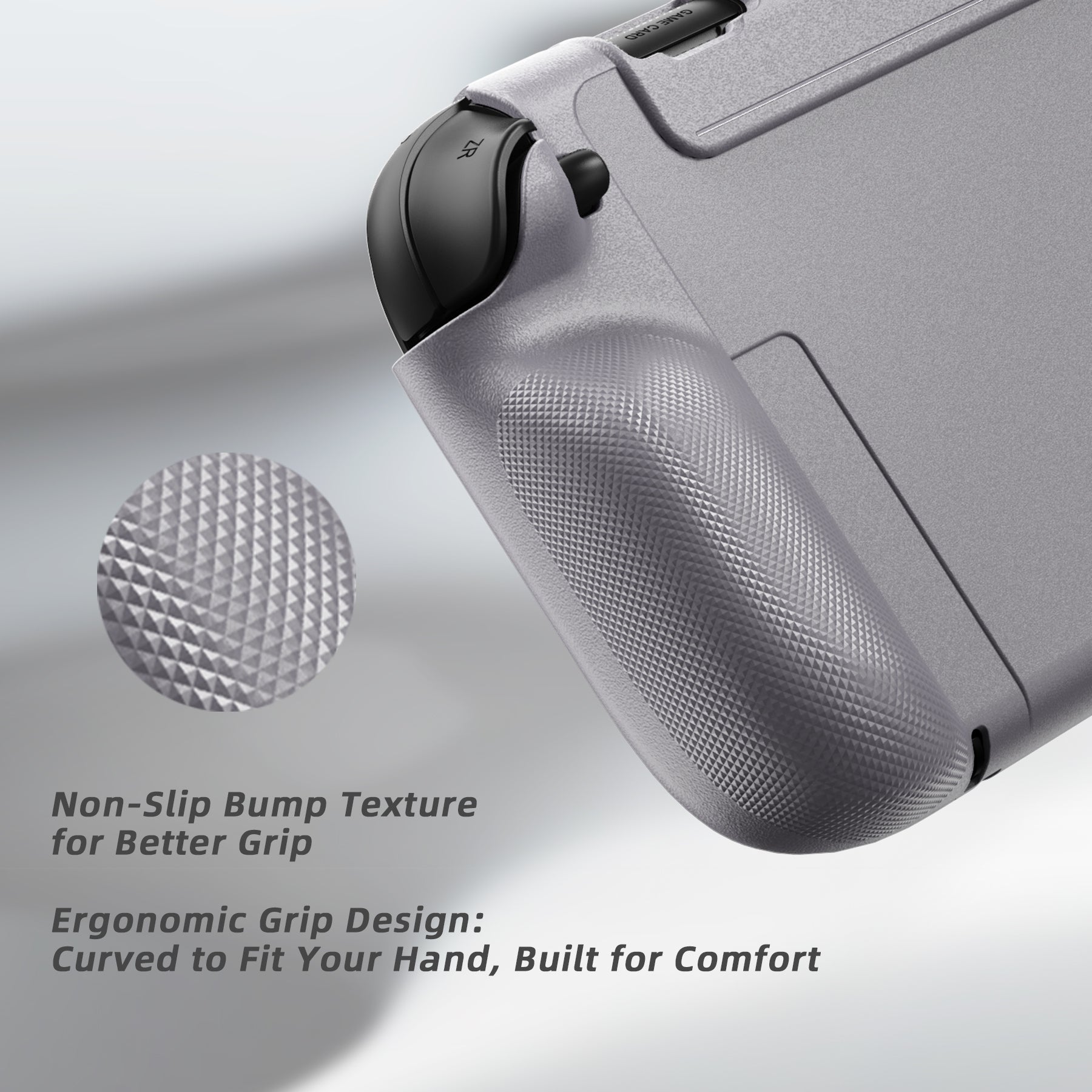 PlayVital PURE Ergonomic TPU Protective Cover with Thumb Grips for Nintendo Switch 2 - New Hope Gray PlayVital