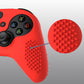 PlayVital Passion Red 3D Studded Edition Anti-slip Silicone Cover Skin for Xbox Series X/S Controller, Rubber Case Protector for Xbox Series X/S Controller with 6 Black Thumb Grip Caps - SDX3014 PlayVital