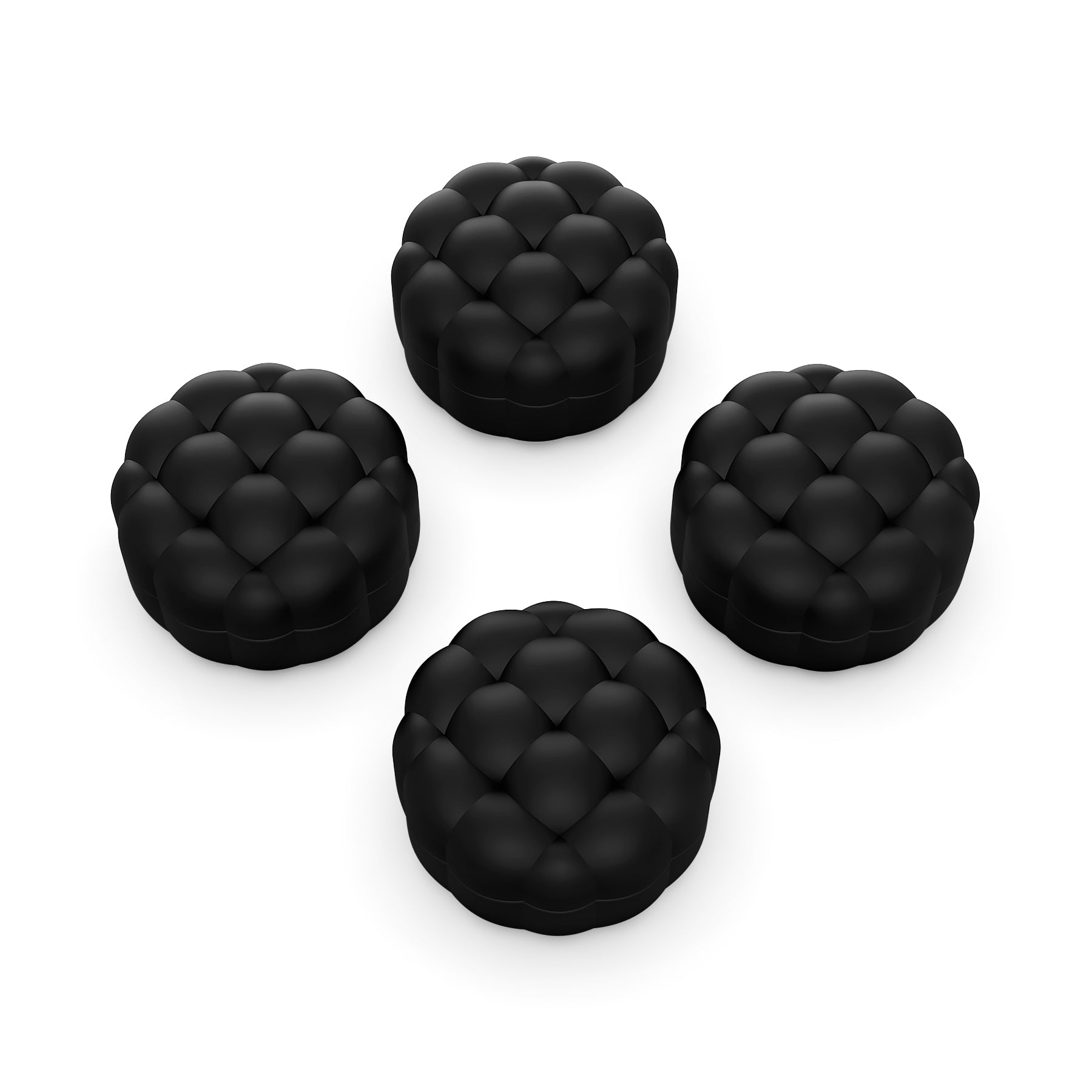 PlayVital Puff Cloud Texture Design Thumbs Cushion Grips Caps for PS5 & PS4 & Switch Pro & Xbox Series X/S & Xbox Elite Series 2 & Xbox One & Xbox Core Wireless Controller - Black PlayVital