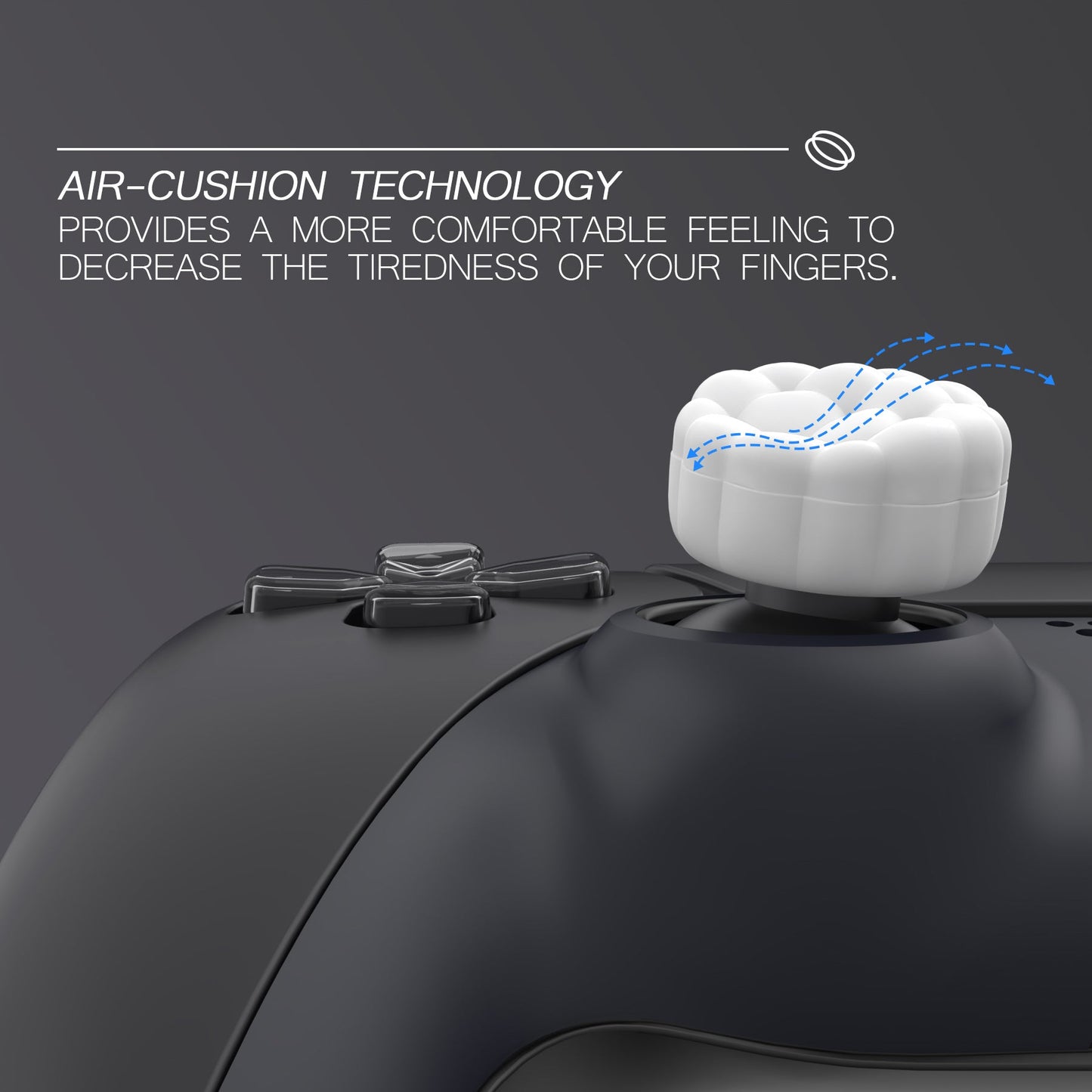 PlayVital Puff Cloud Texture Design Thumbs Cushion Grips Caps for PS5 & PS4 & Switch Pro & Xbox Series X/S & Xbox Elite Series 2 & Xbox One & Xbox Core Wireless Controller - White PlayVital