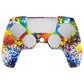 PlayVital Pure Series Dockable Model Anti-Slip Silicone Cover Skin with Thumb Grip Caps for PS5 Wireless Controller - Compatible with Charging Station - Colorful Splash - EKPFS002 PlayVital