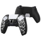 PlayVital Pure Series Dockable Model Anti-Slip Silicone Cover Skin with Thumb Grip Caps for PS5 Wireless Controller - Compatible with Charging Station - Carving Skull - EKPFL006 PlayVital