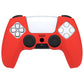 PlayVital Pure Series Dockable Model Anti-Slip Silicone Cover Skin with Thumb Grip Caps for PS5 Wireless Controller - Compatible with Charging Station - Passion Red - EKPFP005 PlayVital