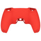 PlayVital Pure Series Dockable Model Anti-Slip Silicone Cover Skin with Thumb Grip Caps for PS5 Wireless Controller - Compatible with Charging Station - Passion Red - EKPFP005 PlayVital