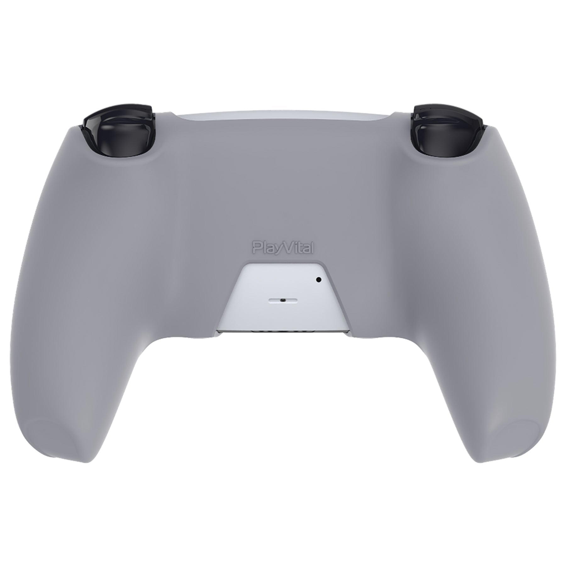 PlayVital Pure Series Dockable Model Anti-Slip Silicone Cover Skin with Thumb Grip Caps for PS5 Wireless Controller - Compatible with Charging Station - Gray PlayVital