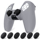PlayVital Pure Series Dockable Model Anti-Slip Silicone Cover Skin with Thumb Grip Caps for PS5 Wireless Controller - Compatible with Charging Station - Gray PlayVital