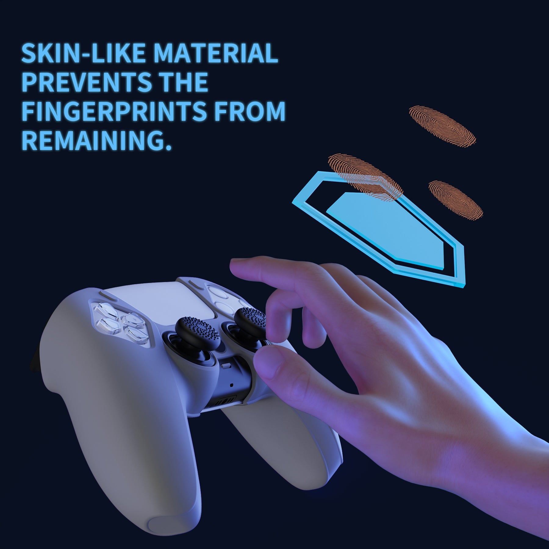 PlayVital Pure Series Dockable Model Anti-Slip Silicone Cover Skin with Thumb Grip Caps for PS5 Wireless Controller - Compatible with Charging Station - Gray PlayVital