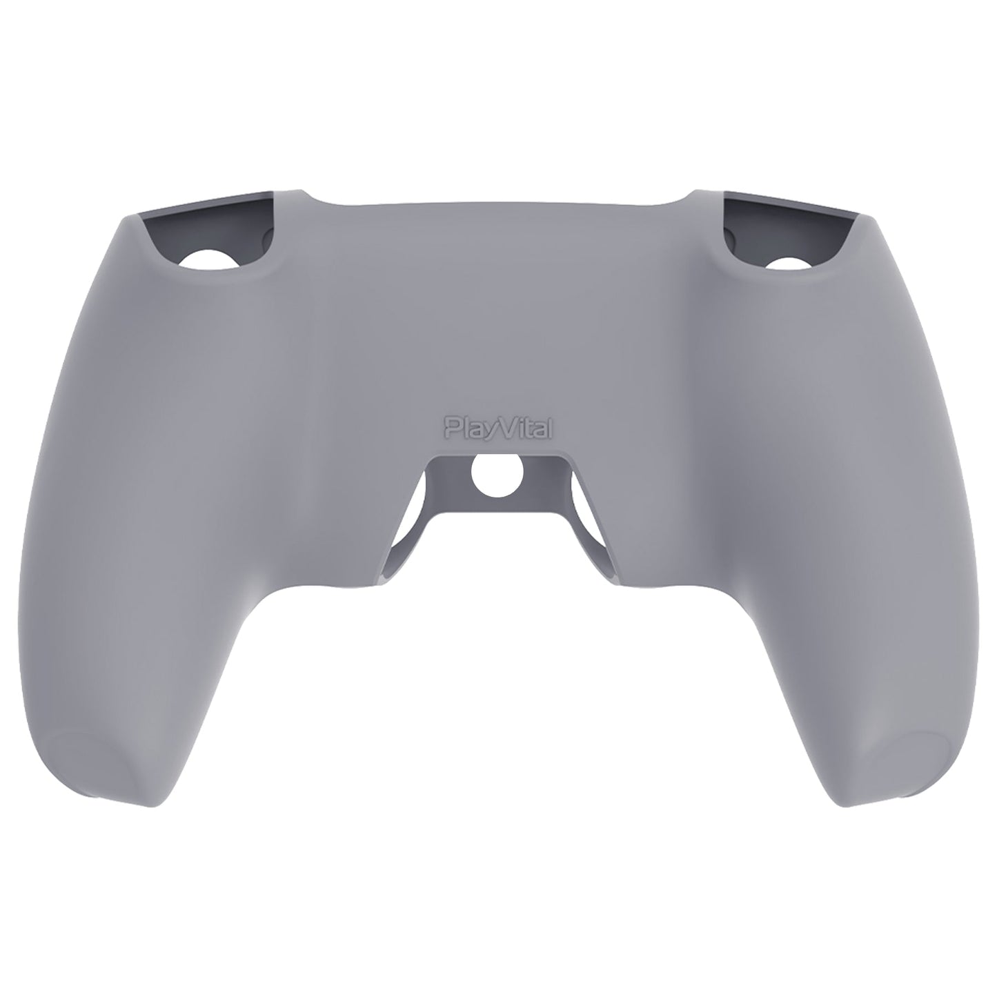 PlayVital Pure Series Dockable Model Anti-Slip Silicone Cover Skin with Thumb Grip Caps for PS5 Wireless Controller - Compatible with Charging Station - Gray PlayVital