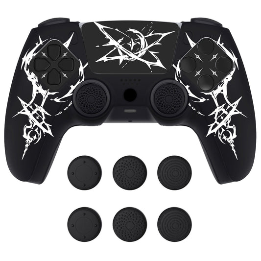 PlayVital Pure Series Silicone Controller Grip Case for PS5 Controller with 6 Thumb Grip & Sticker,  Anti-Slip Skin Cover for PS5 Controller Fit with Charging Station - Carving Energy Rift PlayVital