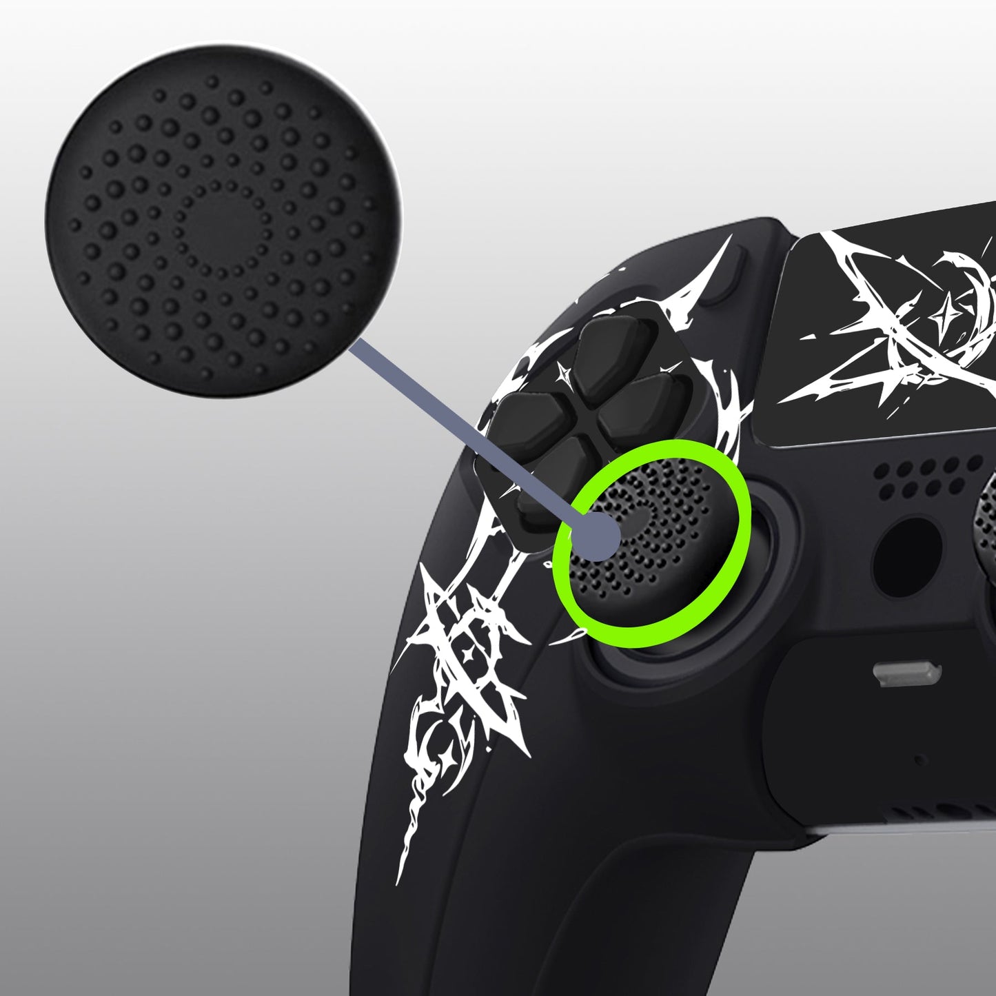 PlayVital Pure Series Silicone Controller Grip Case for PS5 Controller with 6 Thumb Grip & Sticker,  Anti-Slip Skin Cover for PS5 Controller Fit with Charging Station - Carving Energy Rift PlayVital