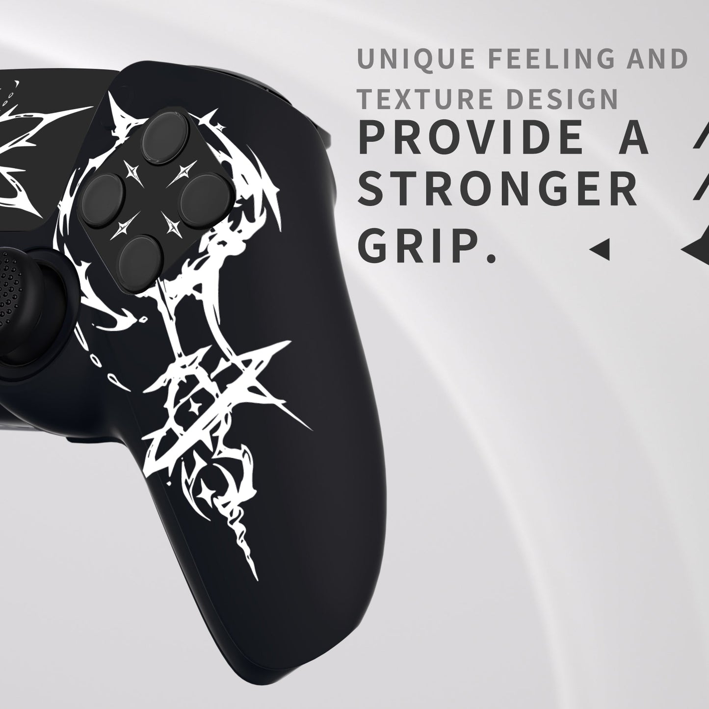 PlayVital Pure Series Silicone Controller Grip Case for PS5 Controller with 6 Thumb Grip & Sticker,  Anti-Slip Skin Cover for PS5 Controller Fit with Charging Station - Carving Energy Rift PlayVital