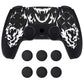 PlayVital Pure Series Silicone Controller Grip Case for PS5 Controller with 6 Thumb Grip & Sticker,  Anti-Slip Skin Cover for PS5 Controller Fit with Charging Station - Carving Fire Skull PlayVital