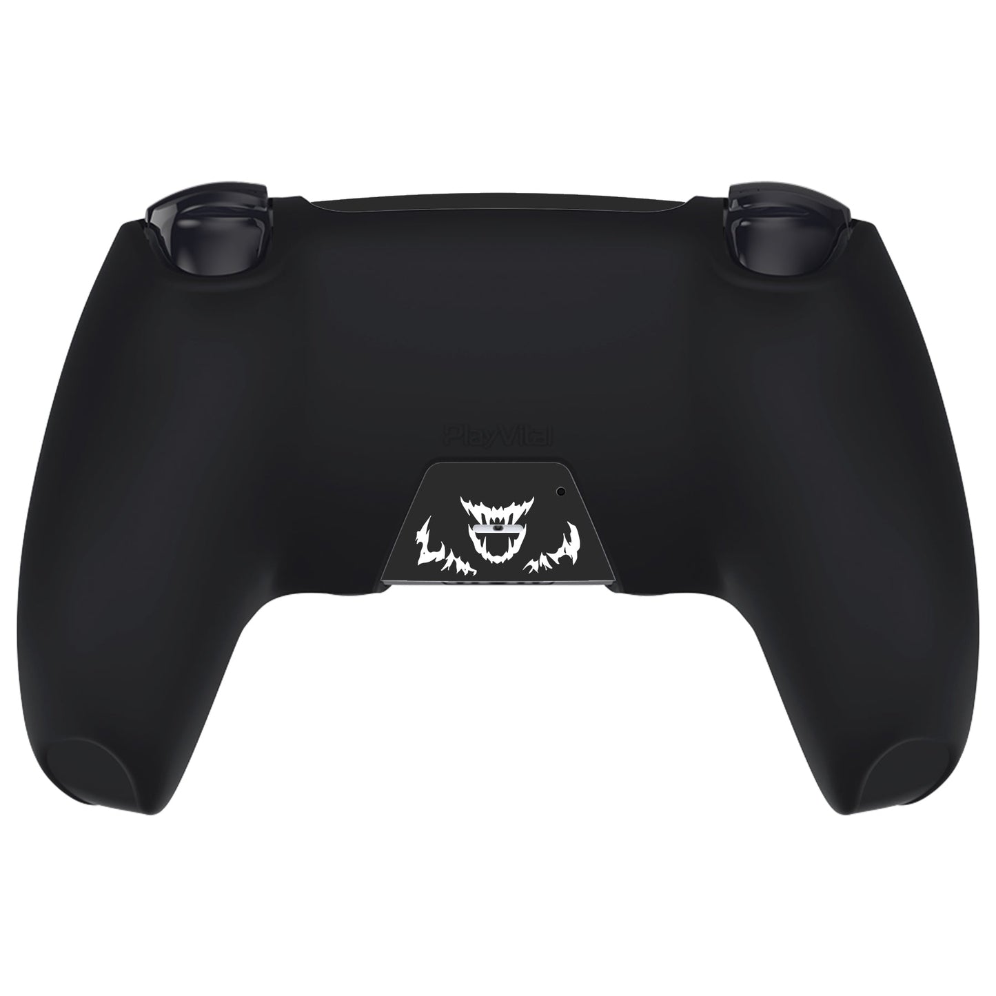 PlayVital Pure Series Silicone Controller Grip Case for PS5 Controller with 6 Thumb Grip & Sticker,  Anti-Slip Skin Cover for PS5 Controller Fit with Charging Station - Carving Fire Skull PlayVital