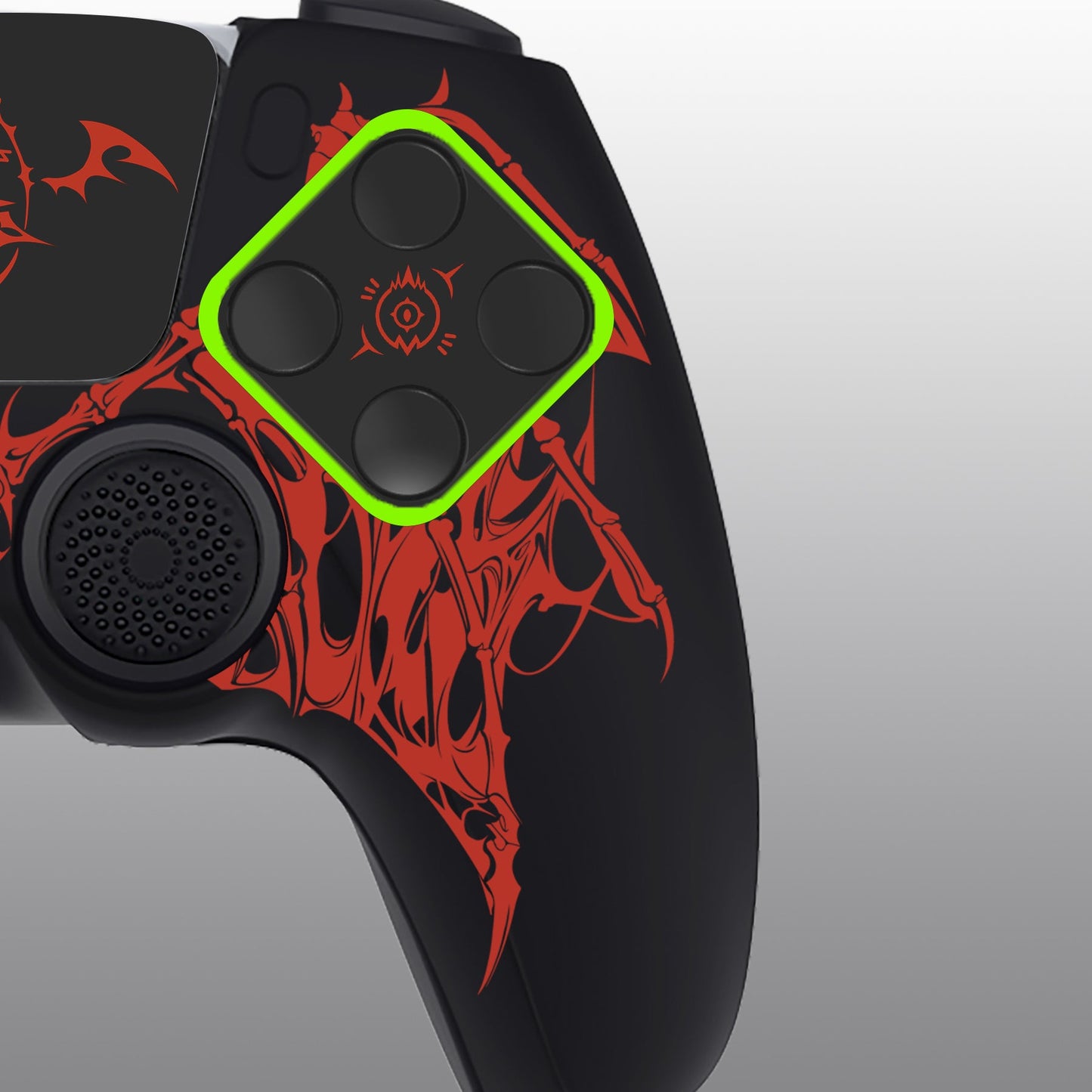 PlayVital Pure Series Silicone Controller Grip Case for PS5 Controller with 6 Thumb Grip & Sticker,  Anti-Slip Skin Cover for PS5 Controller Fit with Charging Station - Wings Sigil Red PlayVital