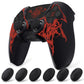 PlayVital Pure Series Silicone Controller Grip Case for PS5 Controller with 6 Thumb Grip & Sticker,  Anti-Slip Skin Cover for PS5 Controller Fit with Charging Station - Wings Sigil Red PlayVital