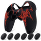 PlayVital Pure Series Silicone Controller Grip Case for PS5 Controller with 6 Thumb Grip & Sticker,  Anti-Slip Skin Cover for PS5 Controller Fit with Charging Station - Wings Sigil Red PlayVital