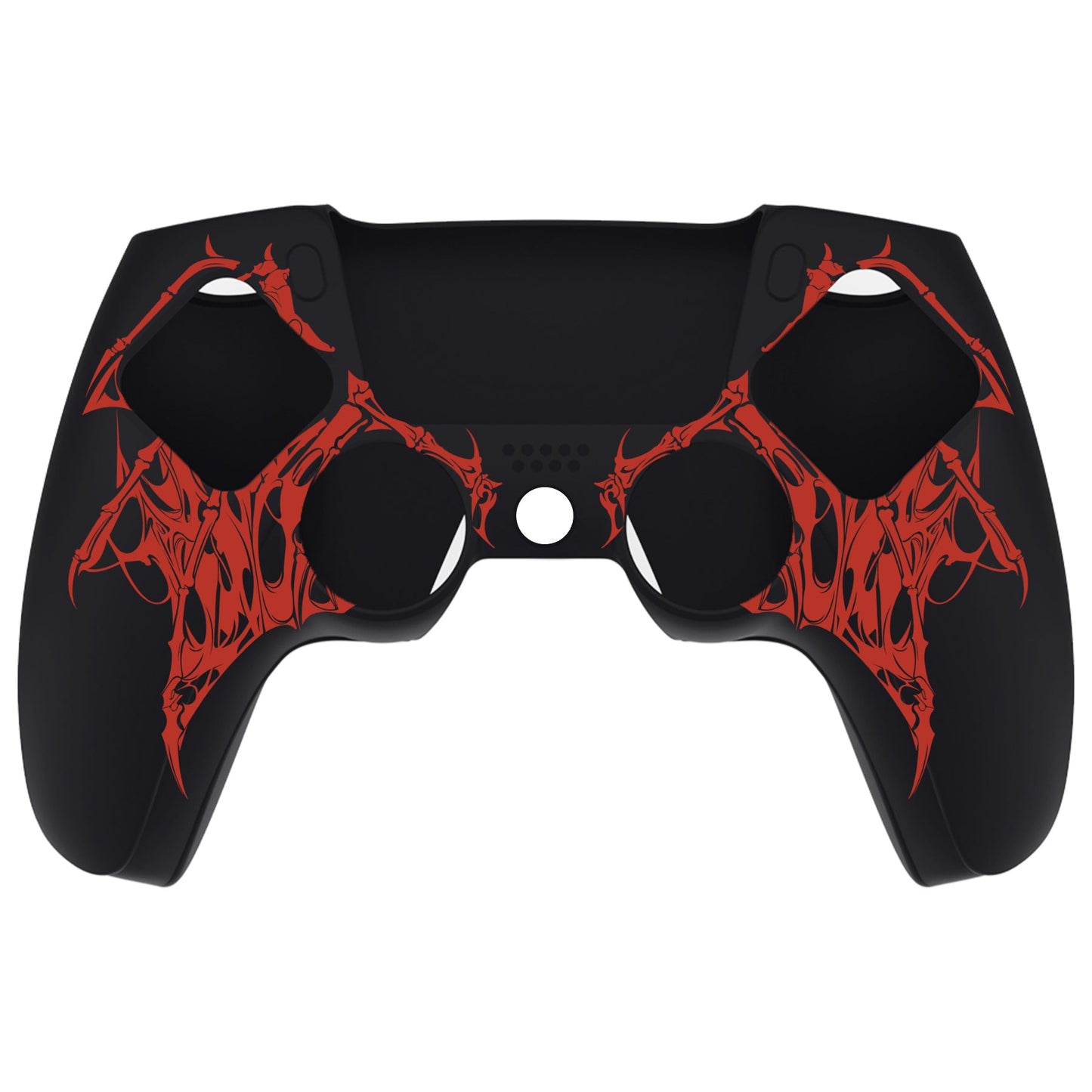PlayVital Pure Series Silicone Controller Grip Case for PS5 Controller with 6 Thumb Grip & Sticker,  Anti-Slip Skin Cover for PS5 Controller Fit with Charging Station - Wings Sigil Red PlayVital