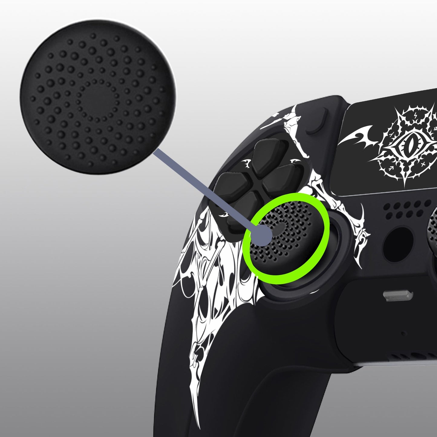 PlayVital Pure Series Silicone Controller Grip Case for PS5 Controller with 6 Thumb Grip & Sticker,  Anti-Slip Skin Cover for PS5 Controller Fit with Charging Station - Wings Sigil White PlayVital