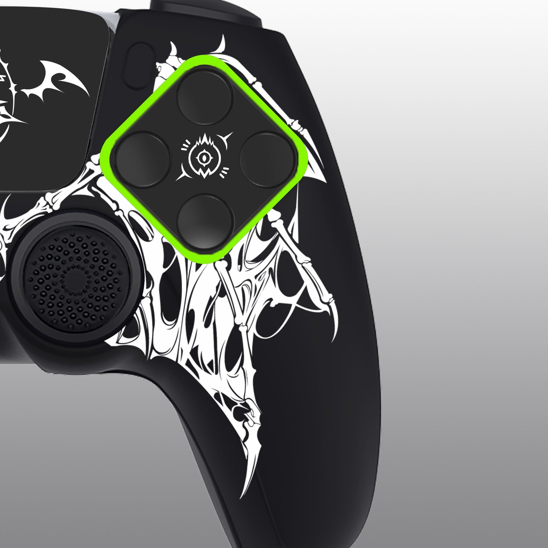 PlayVital Pure Series Silicone Controller Grip Case for PS5 Controller with 6 Thumb Grip & Sticker,  Anti-Slip Skin Cover for PS5 Controller Fit with Charging Station - Wings Sigil White PlayVital