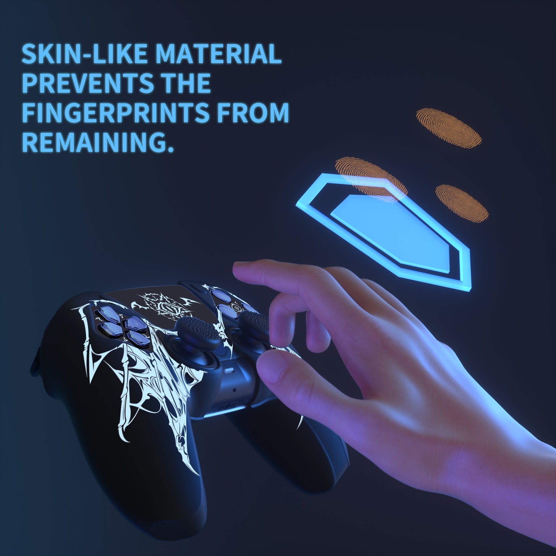 PlayVital Pure Series Silicone Controller Grip Case for PS5 Controller with 6 Thumb Grip & Sticker,  Anti-Slip Skin Cover for PS5 Controller Fit with Charging Station - Wings Sigil White PlayVital