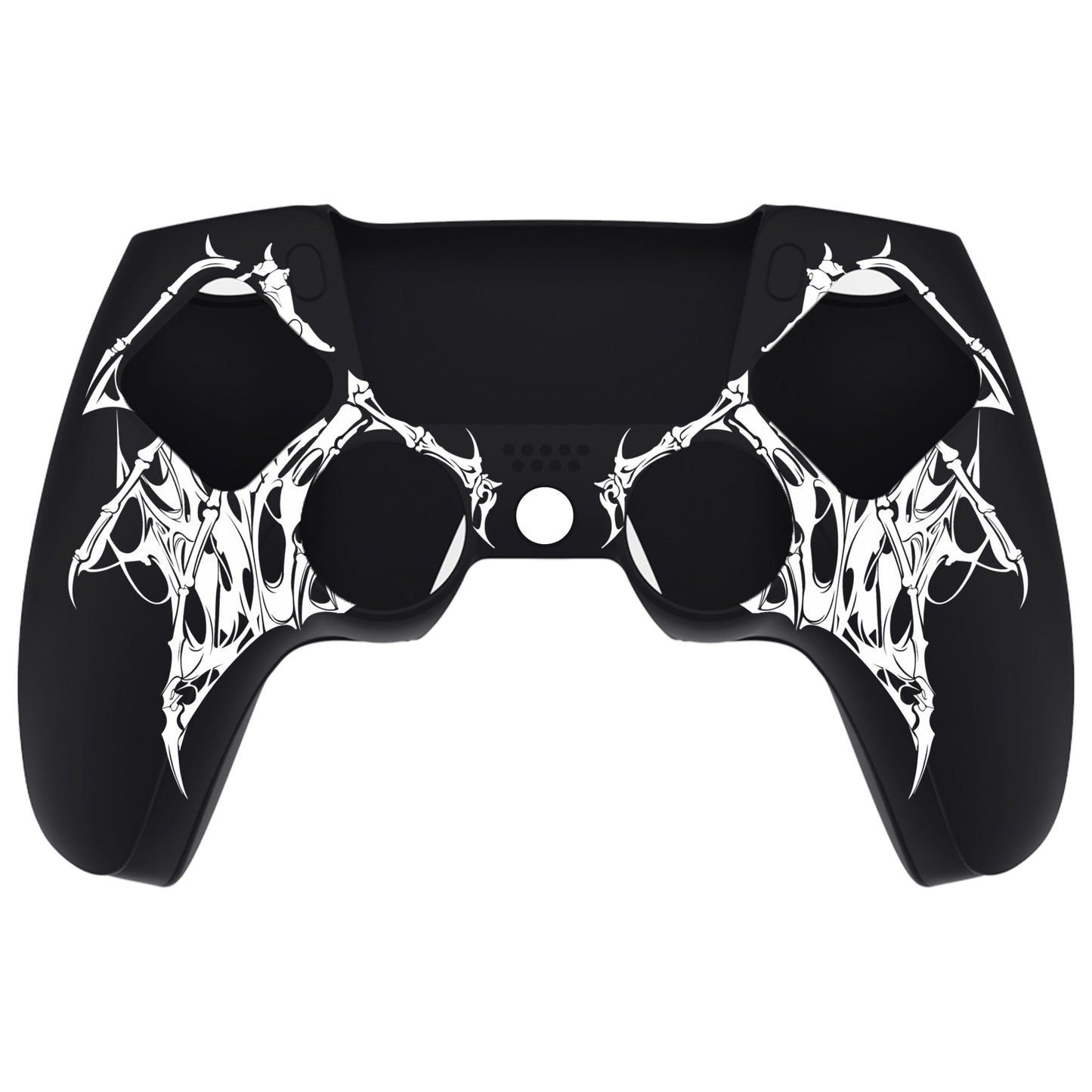 PlayVital Pure Series Silicone Controller Grip Case for PS5 Controller with 6 Thumb Grip & Sticker,  Anti-Slip Skin Cover for PS5 Controller Fit with Charging Station - Wings Sigil White PlayVital