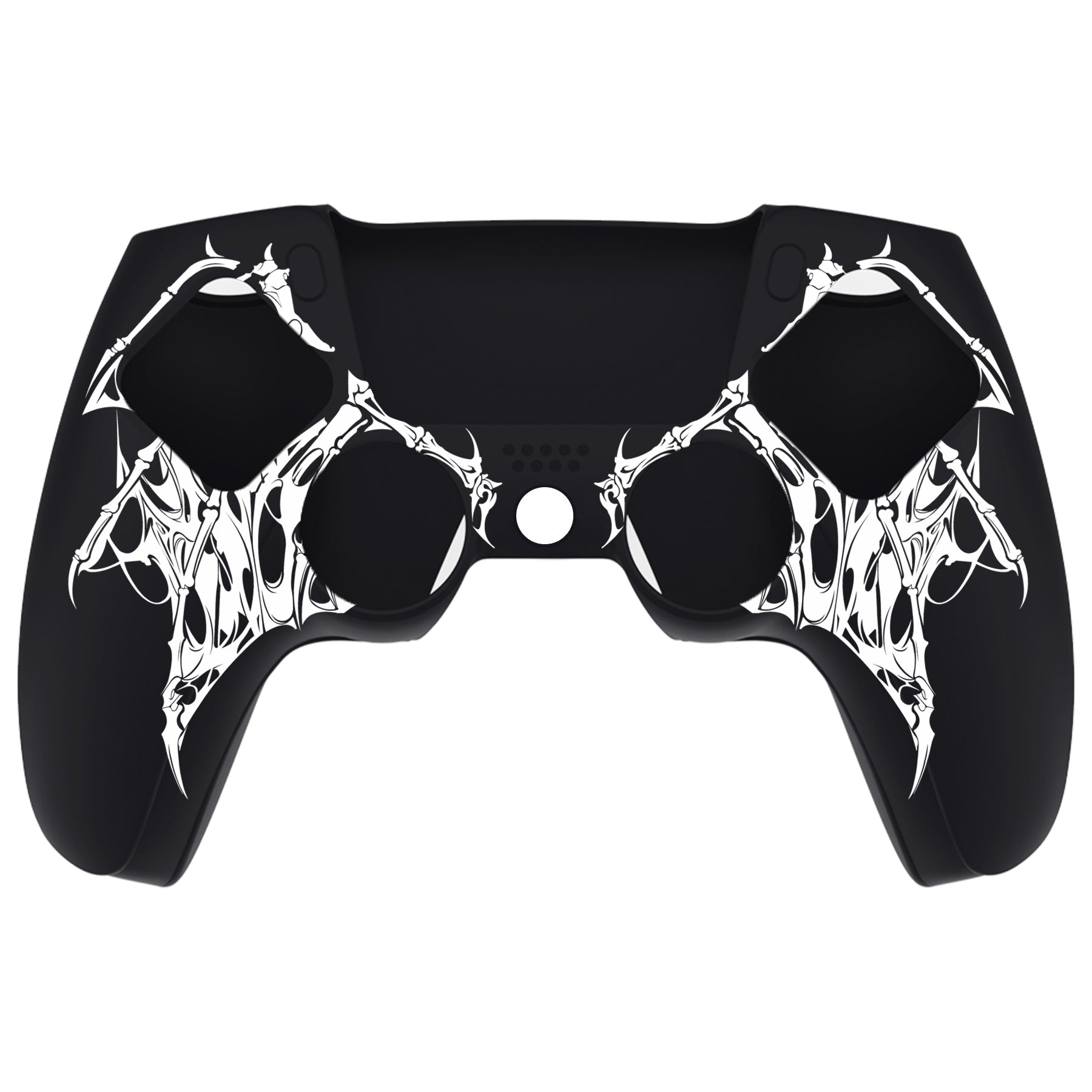 PlayVital Pure Series Silicone Controller Grip Case for PS5 Controller with 6 Thumb Grip & Sticker,  Anti-Slip Skin Cover for PS5 Controller Fit with Charging Station - Wings Sigil White PlayVital