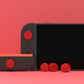 PlayVital QUANTUM Pro Ergonomic Thumbstick Grips for Nintendo Switch 2 (2025) with 3 Height Convex and Concave - Diamond Grain & Crack Bomb Design - Passion Red PlayVital
