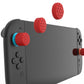 PlayVital QUANTUM Pro Ergonomic Thumbstick Grips for Nintendo Switch 2 (2025) with 3 Height Convex and Concave - Diamond Grain & Crack Bomb Design - Passion Red PlayVital