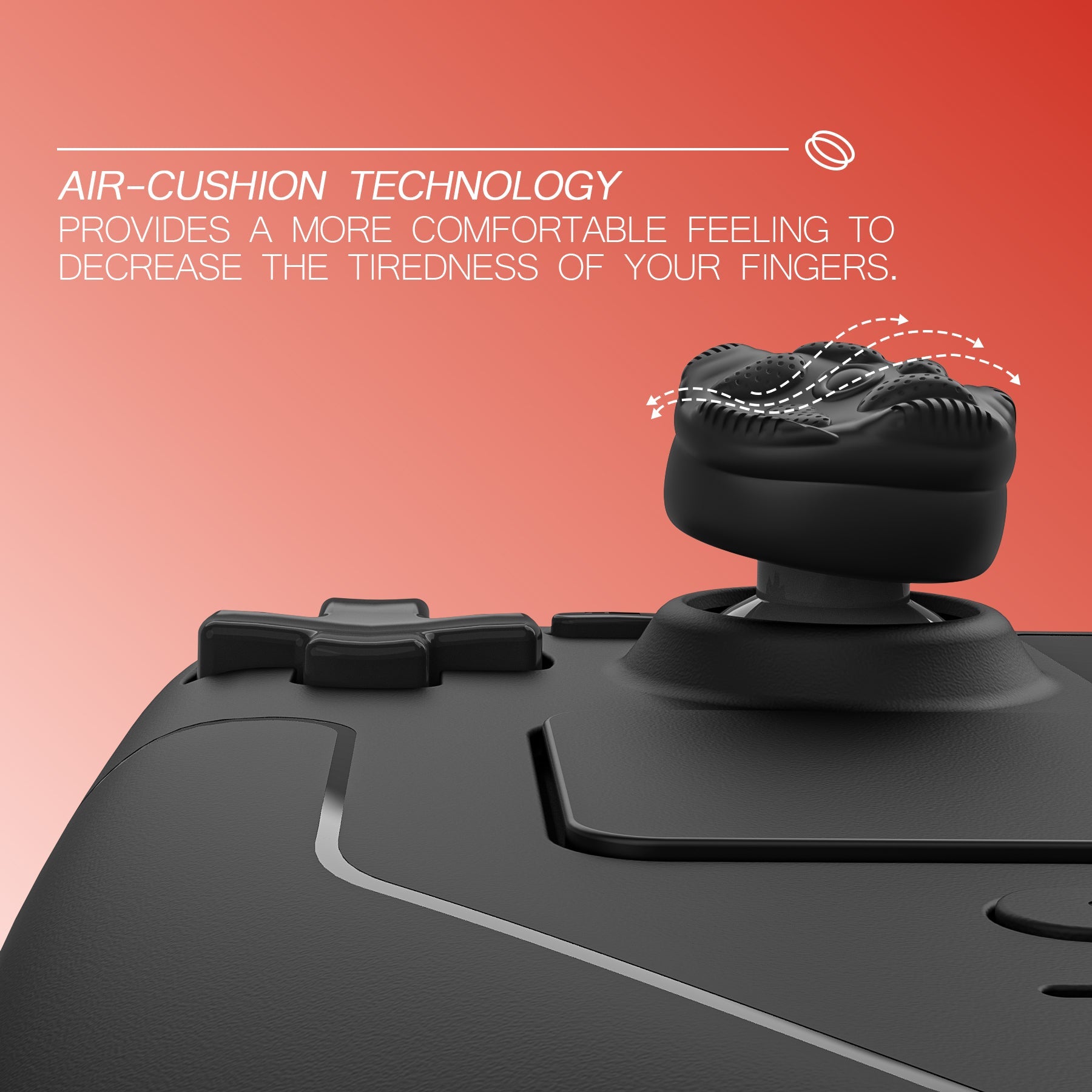 PlayVital Raindrop Texture Design Thumb Cushion Caps Thumb Grips for Steam Deck LCD & OLED (4-Pack), Height-Boost Joystick Cover with Anti-Slip Texture for Steam Deck Accessories - Black PlayVital