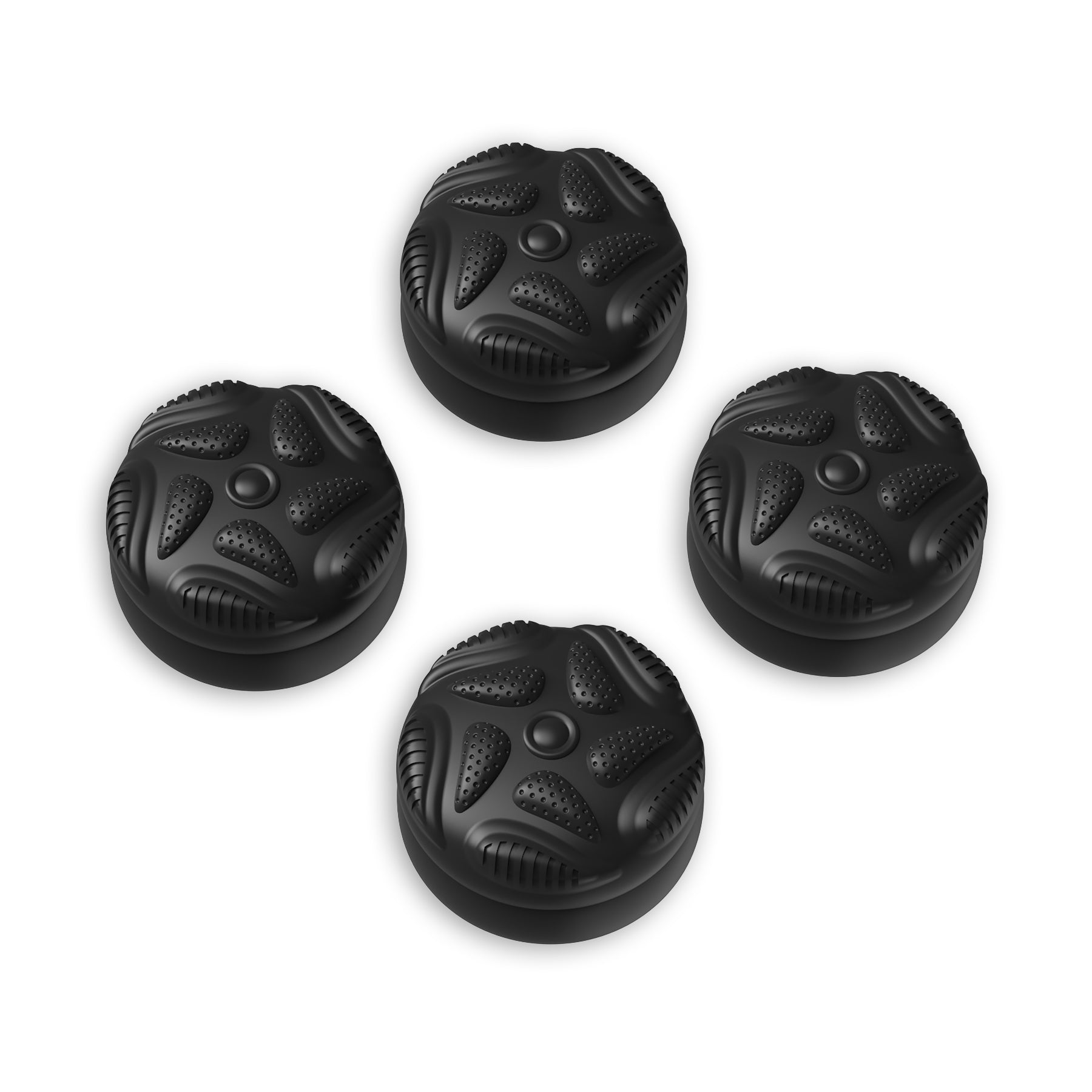 PlayVital Raindrop Texture Design Thumb Cushion Caps Thumb Grips for Steam Deck LCD & OLED (4-Pack), Height-Boost Joystick Cover with Anti-Slip Texture for Steam Deck Accessories - Black PlayVital