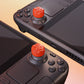 PlayVital Raindrop Texture Design Thumb Cushion Caps Thumb Grips for Steam Deck LCD & OLED (4-Pack), Height-Boost Joystick Cover with Anti-Slip Texture for Steam Deck Accessories - Orange PlayVital