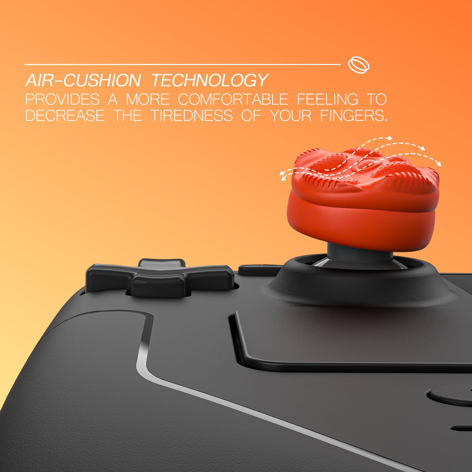 PlayVital Raindrop Texture Design Thumb Cushion Caps Thumb Grips for Steam Deck LCD & OLED (4-Pack), Height-Boost Joystick Cover with Anti-Slip Texture for Steam Deck Accessories - Orange PlayVital