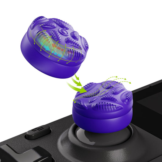 PlayVital Raindrop Texture Design Thumb Cushion Caps Thumb Grips for Steam Deck LCD & OLED (4-Pack), Height-Boost Joystick Cover with Anti-Slip Texture for Steam Deck Accessories - Purple PlayVital