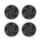 PlayVital Raindrop Texture Design Thumbs Cushion Caps Thumb Grips (4-Pack) for Switch 2, Anti-Slip Raindrop Texture Design Silicone Joystick Grip Cover for Nintendo Switch 2 Joycon - Black PlayVital