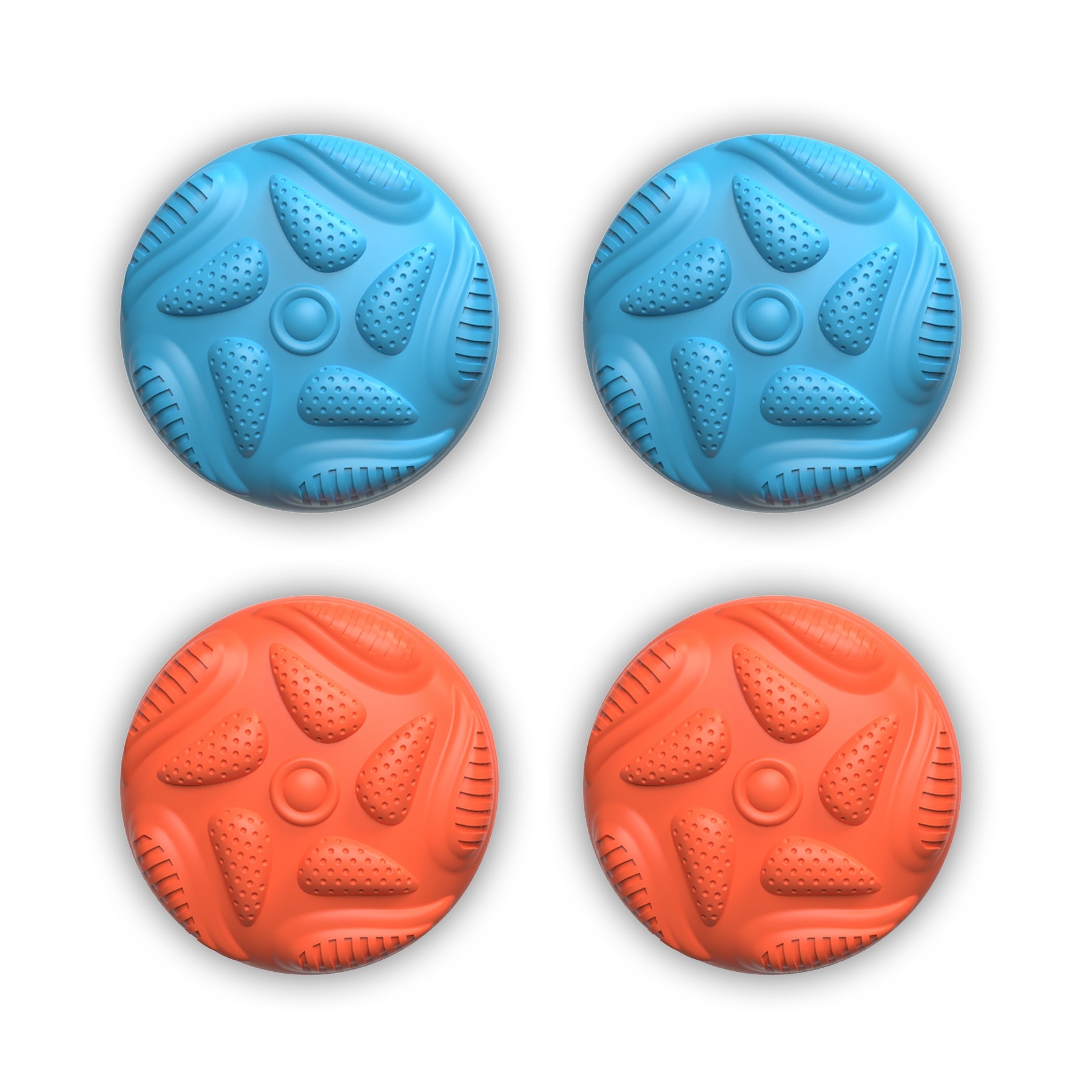 PlayVital Raindrop Texture Design Thumbs Cushion Caps Thumb Grips (4-Pack) for Switch 2, Anti-Slip Raindrop Texture Design Silicone Joystick Grip Cover for Nintendo Switch 2 Joycon - Blue & Orange PlayVital