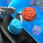 PlayVital Raindrop Texture Design Thumbs Cushion Caps Thumb Grips (4-Pack) for Switch 2, Anti-Slip Raindrop Texture Design Silicone Joystick Grip Cover for Nintendo Switch 2 Joycon - Blue & Orange PlayVital